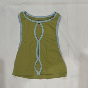 Urban Outfitters Olive Tank Top with Blue Accents